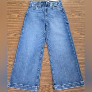 PAIGE Anessa Wide Leg Crop High Waist Carpenter Jean Womens 29
